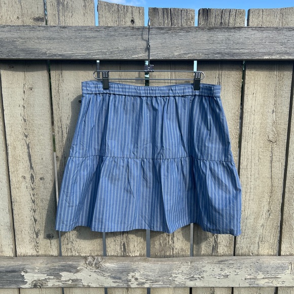 Madewell Blue Bistro Tiered Mini Skirt - Picture 2 of 5